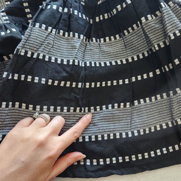 Janasya Black and White Textured Striped Dress Size L - Picture 9 of 17